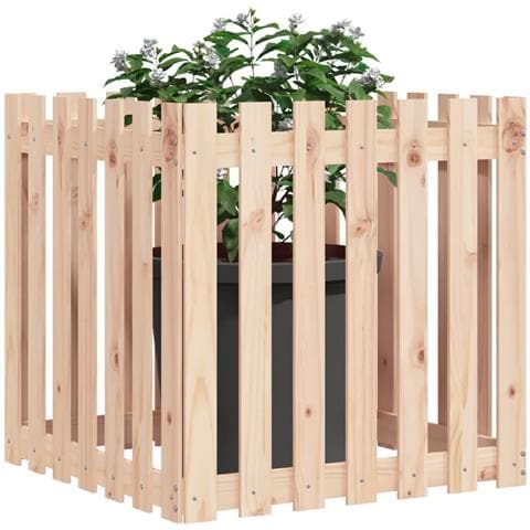 Fioriera Giardino Design A Recinzione 70x70x70 Cm Massello Pino - Foto 2