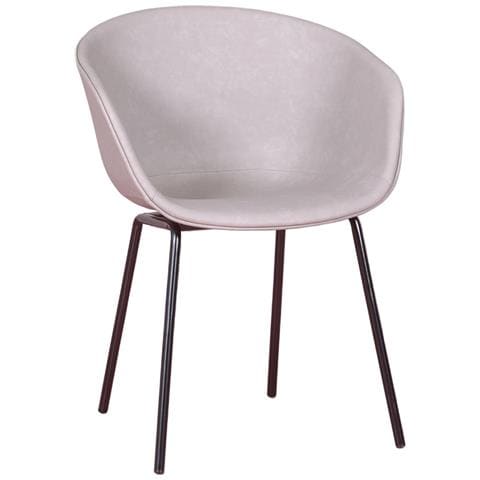 Sedia Vintage Con Braccioli Rivestita In Similpelle Cerata - Denver - Foto 1