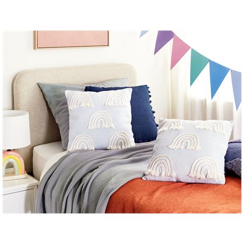 Set Di 2 Cuscini Leea Cotone 45 X 45 Cm Azzurro - Foto 1