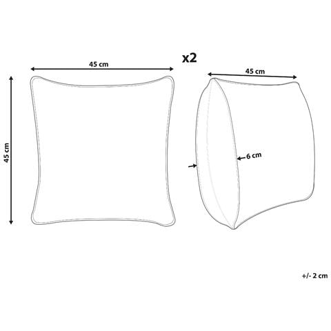 Set Di 2 Cuscini Leea Cotone 45 X 45 Cm Azzurro - Foto 14