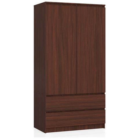 Armadio A 2 Ante Battenti E Cassetti S90, 90x51x180 cm, Colore Weng? - Foto 1