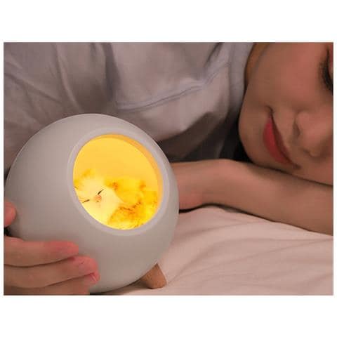 Luce Notturna Per Bambini Modello Sleepy Cat, Bianco - Foto 2