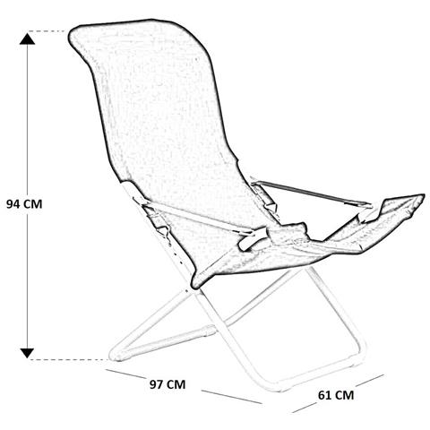 Sedia Sdraio Fiam Fiesta Telaio Acciaio Bianco Con Telo In Blu 127pe Bsbl - Foto 4