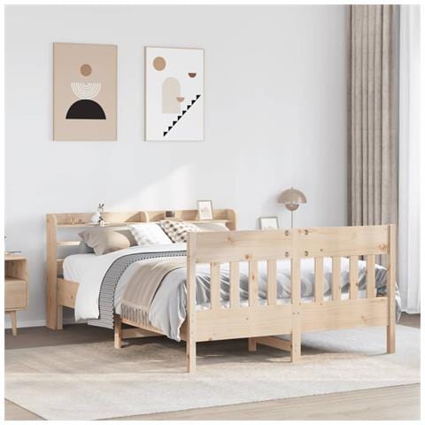 Letto Senza Materasso 120x200 Cm In Legno Massello Di Pino - Foto 1