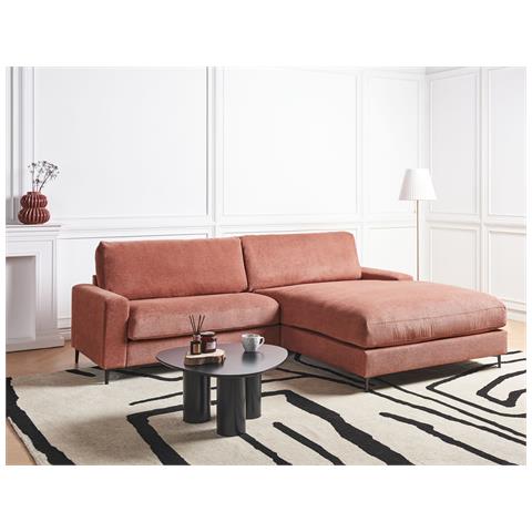 Divano Angolare 3 Posti Maloy Tessuto Rosso Lato Sinistro - Foto 1