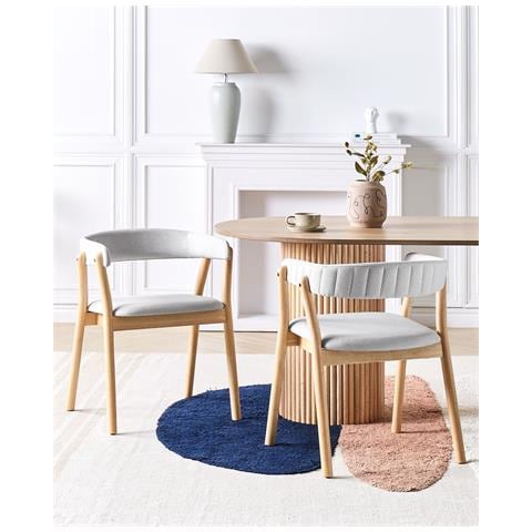 Set Di 2 Sedie Da Pranzo Mylo Legno Marrone Chiaro /grigio - Foto 1
