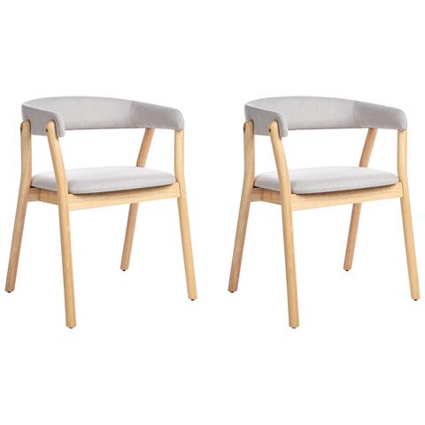 Set Di 2 Sedie Da Pranzo Mylo Legno Marrone Chiaro /grigio - Foto 2