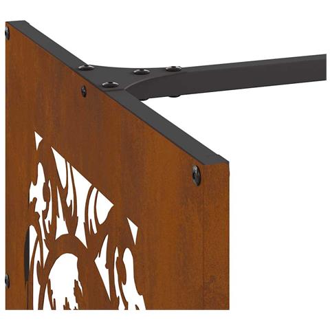 Rastrelliera per Legna da Ardere 40x40x40 cm in Acciaio Corten - Foto 2