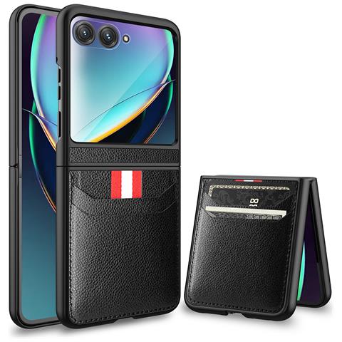 Custodia Compatibile Con Motorola Razr 50 Ultra, Pelle Pc+pu Nera, Ultra Sottile, Resistente A Graffi E Acqua Modello 3 - Foto 1
