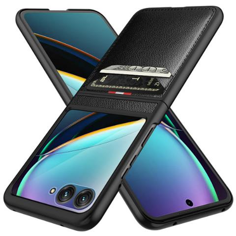 Custodia Compatibile Con Motorola Razr 50 Ultra, Pelle Pc+pu Nera, Ultra Sottile, Resistente A Graffi E Acqua Modello 3 - Foto 2
