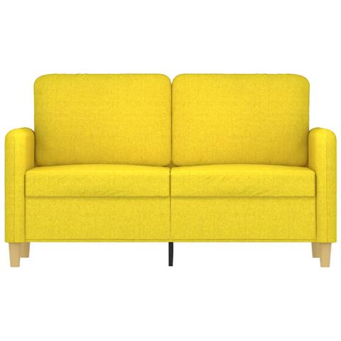Divano A 2 Posti Giallo Chiaro 120 Cm In Tessuto - Foto 3