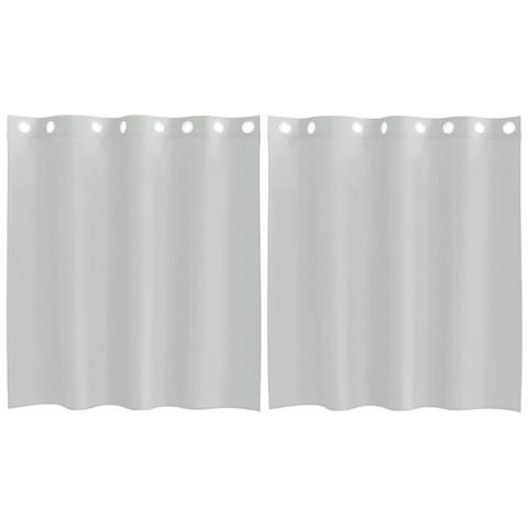 Tende In Voile Con Occhielli 2 Pz Grigio Chiaro 140x140 Cm - Foto 2