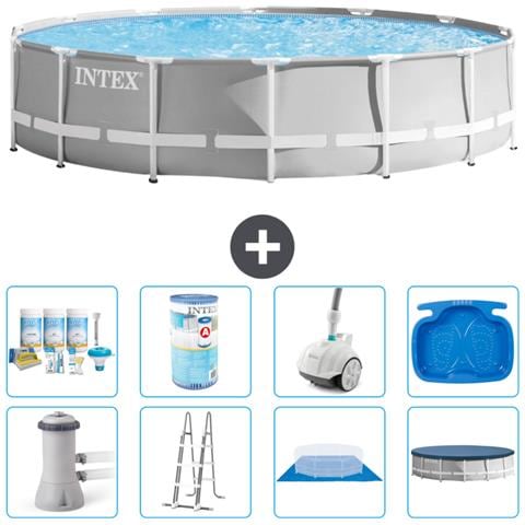 Piscina Fuori Terra - In Giro - 427x107 Cm - Grigio - Include Accessori Coordinati A2214 - Foto 1