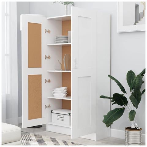 Lusso Casadino - Libreria Bianca 82,5x30,5x150 Cm In Legno Multistrato - Foto 2