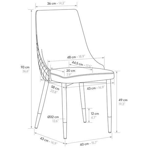 Arlette - Sedia Di Design Moderno In Velluto - Foto 3