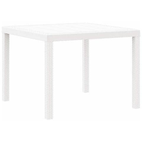 Tavolo da Giardino Bianco 100x100x73 cm in Rattan Politossidico - Foto 1