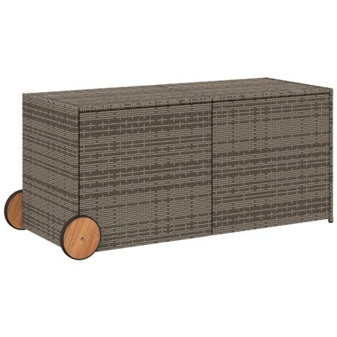 Contenitore da Giardino con Ruote Grigio 283L in Polyrattan - Foto 1