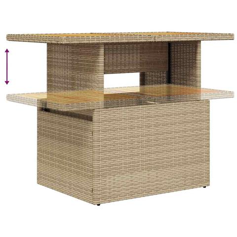 Set Divano da Giardino 6 pz con Cuscini Beige Polyrattan Acacia - Foto 9