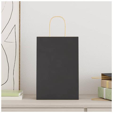 Sacchetti di Carta 250 pz con Manici Neri 21x11x31 cm - Foto 2