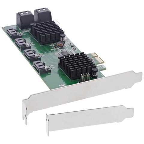 InLine Scheda di interfaccia, controller 8x SATA 6Gb/s, PCIe 2.0 (PCI Express), PCIe, SATA, A basso profilo, PCIe 2.0, Multicolore, PC - Foto 1