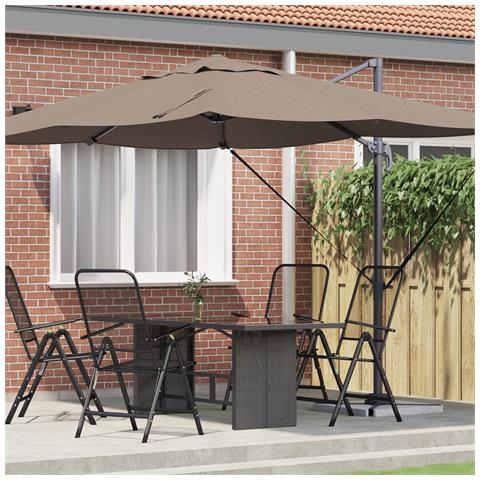 Ombrello a Sbalzo Tortora Poliestere Grande Pieghevole - Foto 2