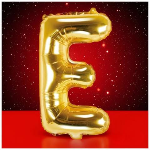 Palloncino Foil Lettera E Compleanno Anniversario Oro 40 Cm - Foto 2