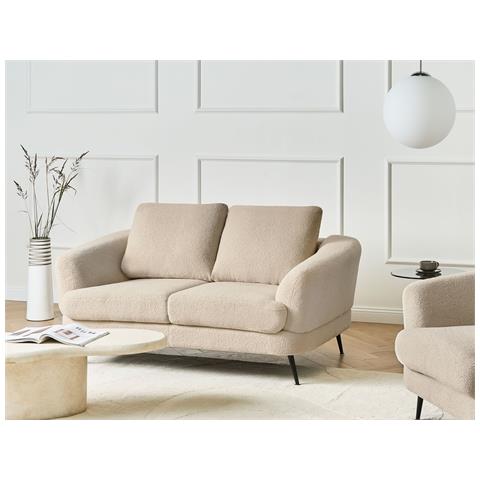 Divano 2 Posti Kjaer Bouclé Beige Chiaro - Foto 1