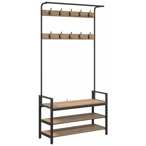 Appendiabiti rovere artigianale 95 x 34 x 184 cm - Foto 1