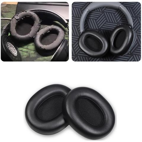 Cuscinetti Auricolari Di Ricambio In Pelle Proteica Compatibili Con Cuffie Edifier W800bt Free - Set Di 2 Black - Foto 4