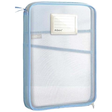 Borsa A Tre Strati Per Studenti - Organizer A Forma Di L Con Cerniera Blue - Foto 1