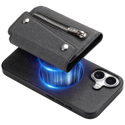 Custodia Portafoglio Magnetica Nera Compatibile Con Iphone 17 Air - Slot Per Carte, Cavalletto, Antiurto - Foto 7
