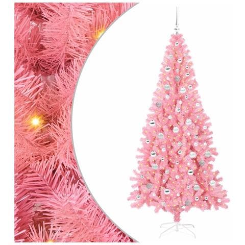 Albero di Natale con 300 LED con supporto Rosa 210 cm PVC - Foto 1