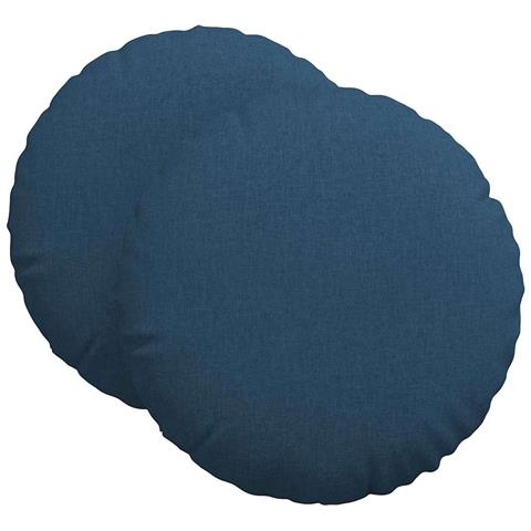 Cuscini per Seduta 2 pcs Blu Ø80 x 29 cm Tessuto - Foto 1