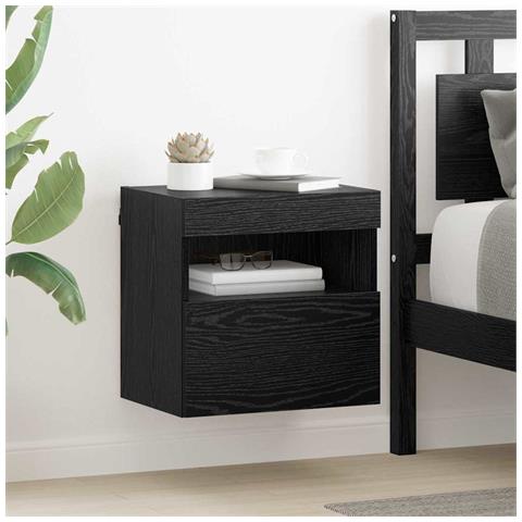 Mobiletti TV da Parete 2 pcs Rovere Nero 40 x 30 x 40 cm - Foto 2