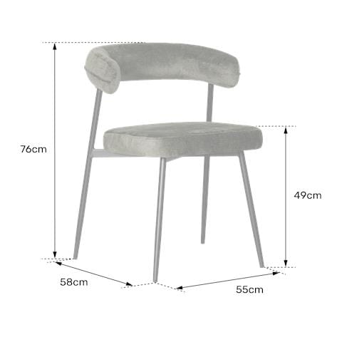 Set Di 2 Sedie In Tessuto Beige Thea - Foto 2