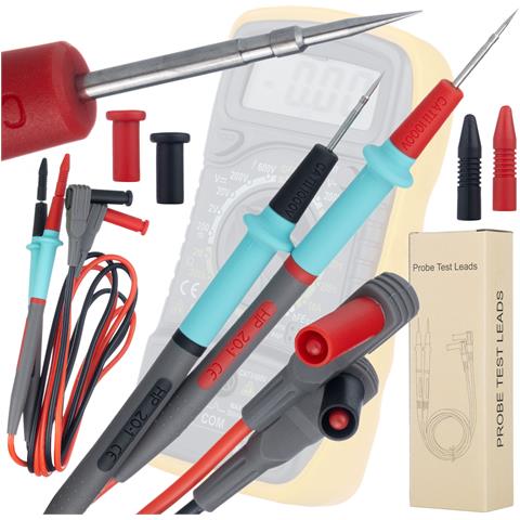 Cavi Di Misura Per Multimetro 1000v / 20a - Punta A Spillo, Isolamento In Silicone | Lunghezza 103cm, Ø3.5mm | Alta Flessibilità E Resistenza - Foto 1