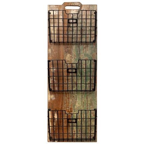 Scaffale In Legno E Metallo Marrone 33x10x90h - Foto 2