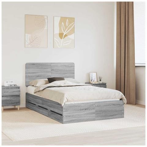Struttura del letto con cassetto Grigio Sonoma 120 x 190 cm - Foto 2
