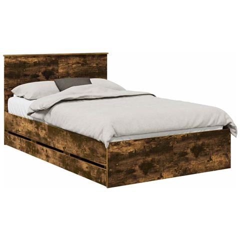 Struttura del letto con cassetto Rovere fumé 120 x 190 cm - Foto 1