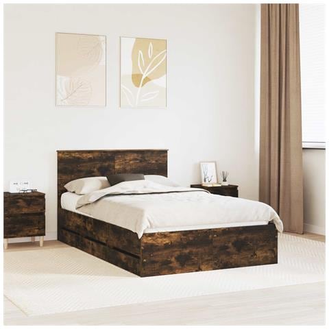Struttura del letto con cassetto Rovere fumé 120 x 190 cm - Foto 2
