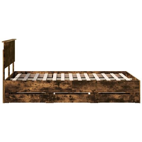 Struttura del letto con cassetto Rovere fumé 120 x 190 cm - Foto 9