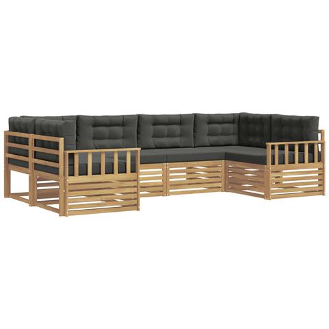 Set di divani da esterno con cuscino 6 pcs Bianco e Antracite - Foto 1
