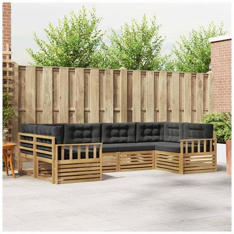 Set di divani da esterno con cuscino 6 pcs Bianco e Antracite - Foto 2