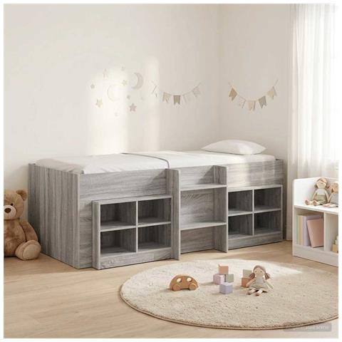 Struttura Letto Loft con Mobile 3 pz Sonoma grigio - Foto 2