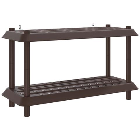 Unità di scaffalatura 2 livelli 100 x 40 x 55,5 cm PP Marrone - Foto 1