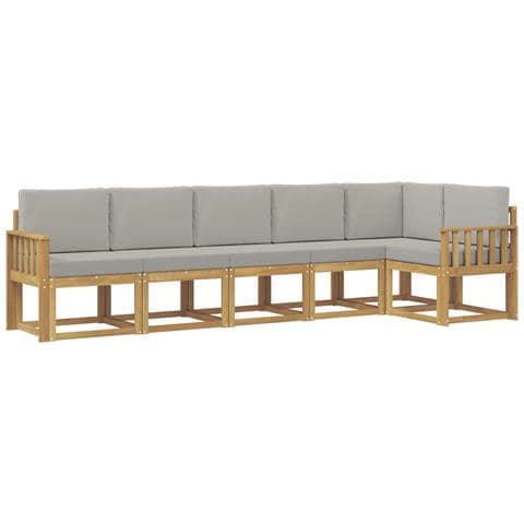 Set di divani da esterno 6 pcs Bianco e Grigio Chiaro - Foto 1