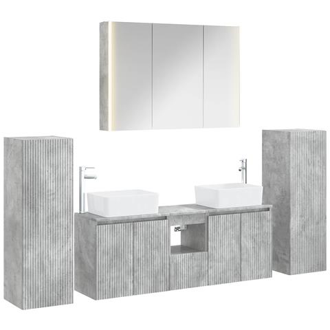 Set di mobili per il bagno 6 pcs Grigio Cemento - Foto 1