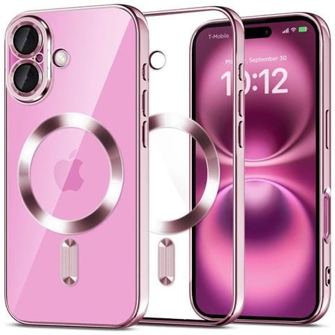 Custodia Iphone 16 - Trasparente / Rosa - Foto 1