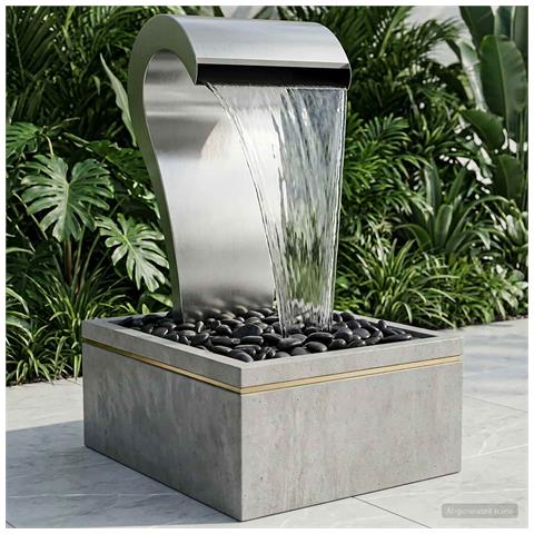 Cascata da Giardino Acciaio Inox 304 54,5 x 34 x 83 cm Argento - Foto 2