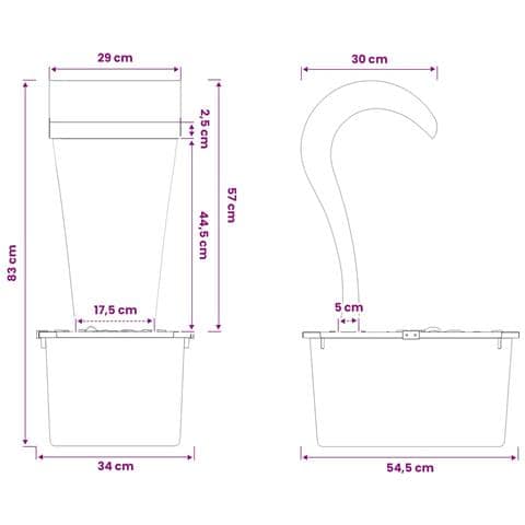 Cascata da Giardino Acciaio Inox 304 54,5 x 34 x 83 cm Argento - Foto 8